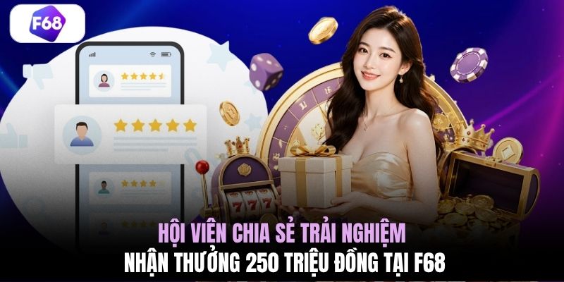 Hội viên chia sẻ trải nghiệm nhận thưởng 250 triệu đồng tại F68